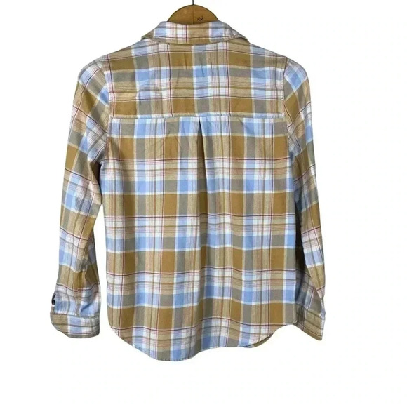 Aeropstale Blue & Yellow Plaid Flannel Long Sleeve Button Down Size Small - Picture 6 of 8